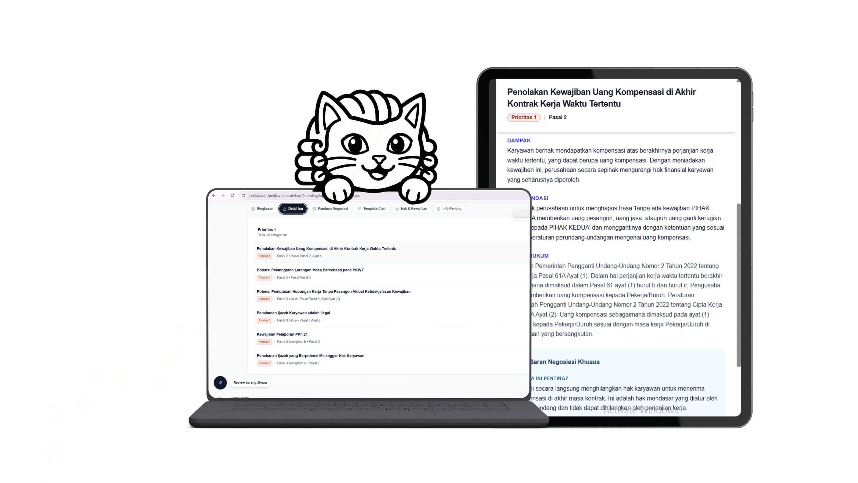 Ringkasan temuan kontrak