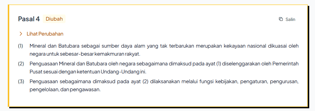 Letak Tombol Copy di Pojok Kanan Pasal