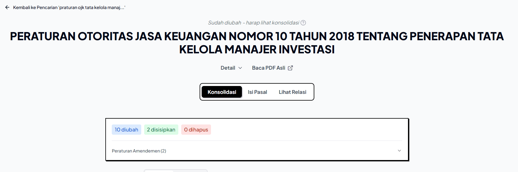 Letak Menu Konsolidasi di Dalam Peraturan